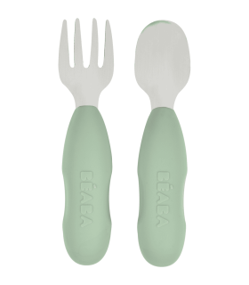 Set de 2 cubiertos de acero inoxidable en verde