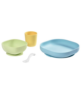 Set vajilla silicona 4 piezas - amarillo