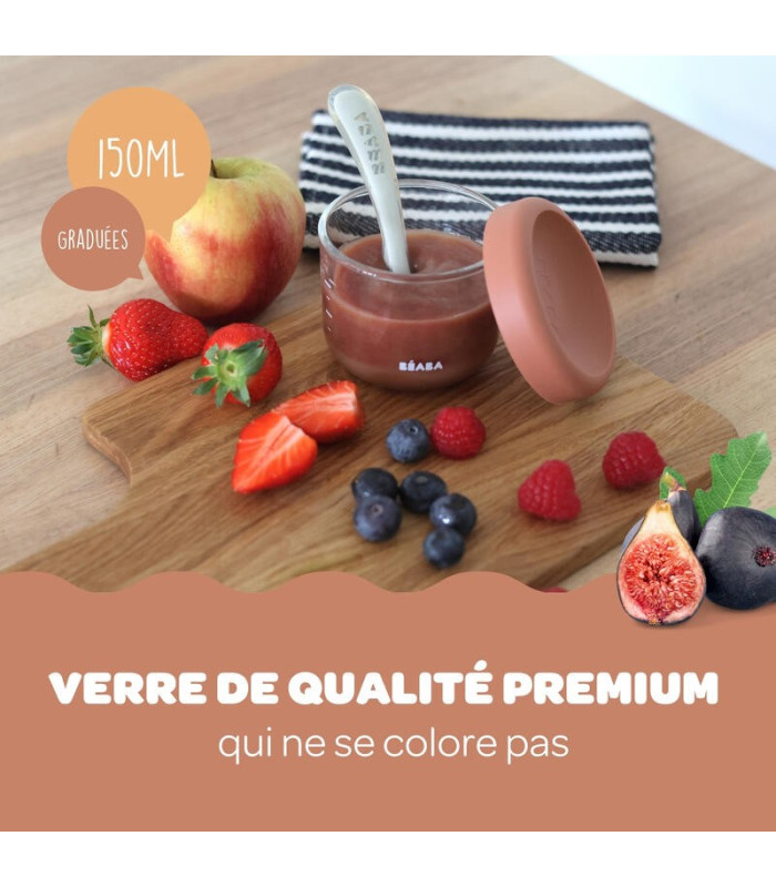 Pack de 2 tarritos cristal 150 ml gris/verde