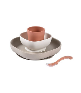 Set vajilla silicona 4 piezas terracotta