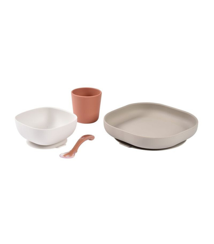 Set vajilla silicona 4 piezas terracotta