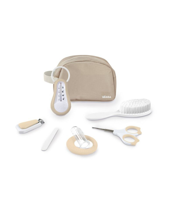 Neceser de Baño 7 Accesorios Beige – Higiene del bebé desde nacimiento