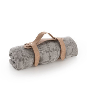 Manta Punto Bamboo Squares Grey