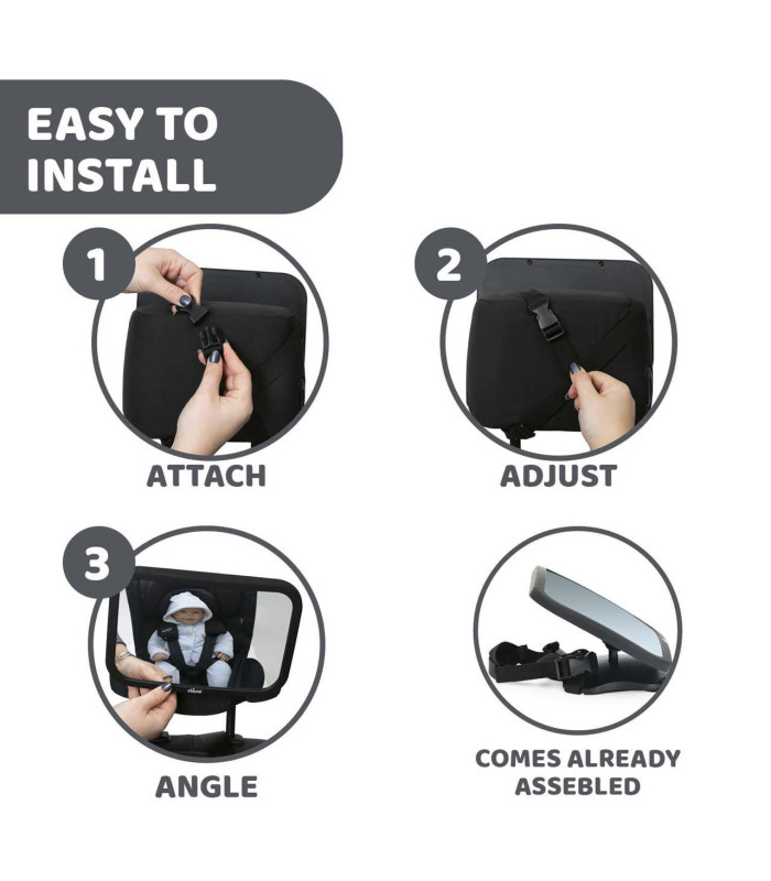 Espejo retrovisor asiento trasero bebé