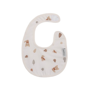 Babero Bebé Velcro Redondo Senda Beige