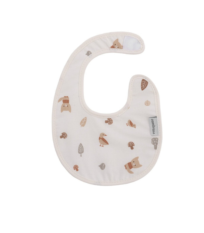 Babero Bebé Velcro Redondo Senda Beige