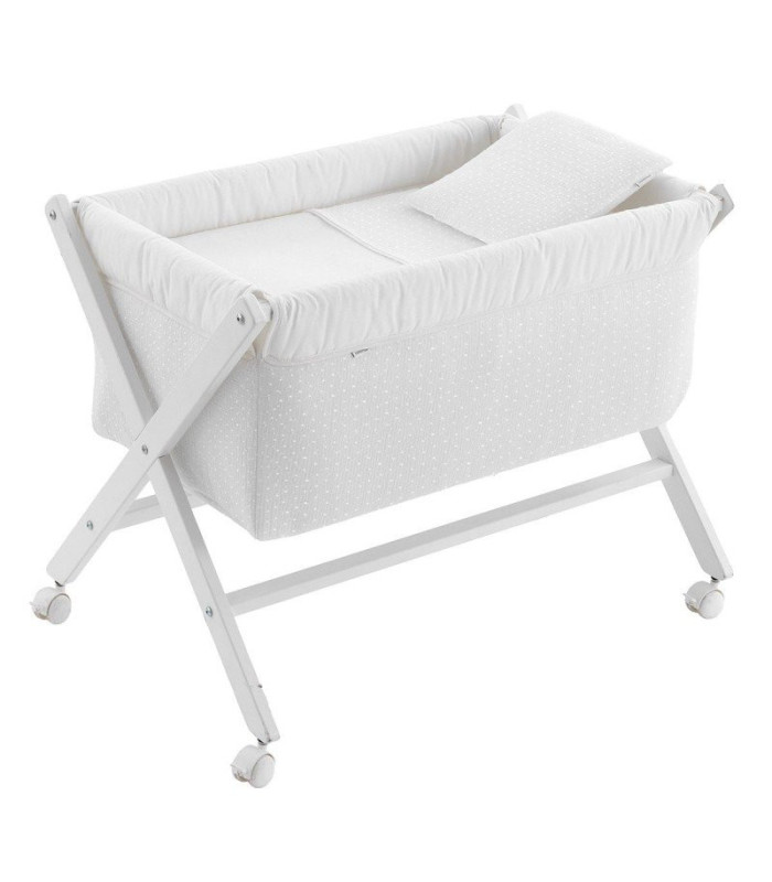 MINICUNA TIJERA MADERA UNIC CRUDO/BCO 55x87x74 CM