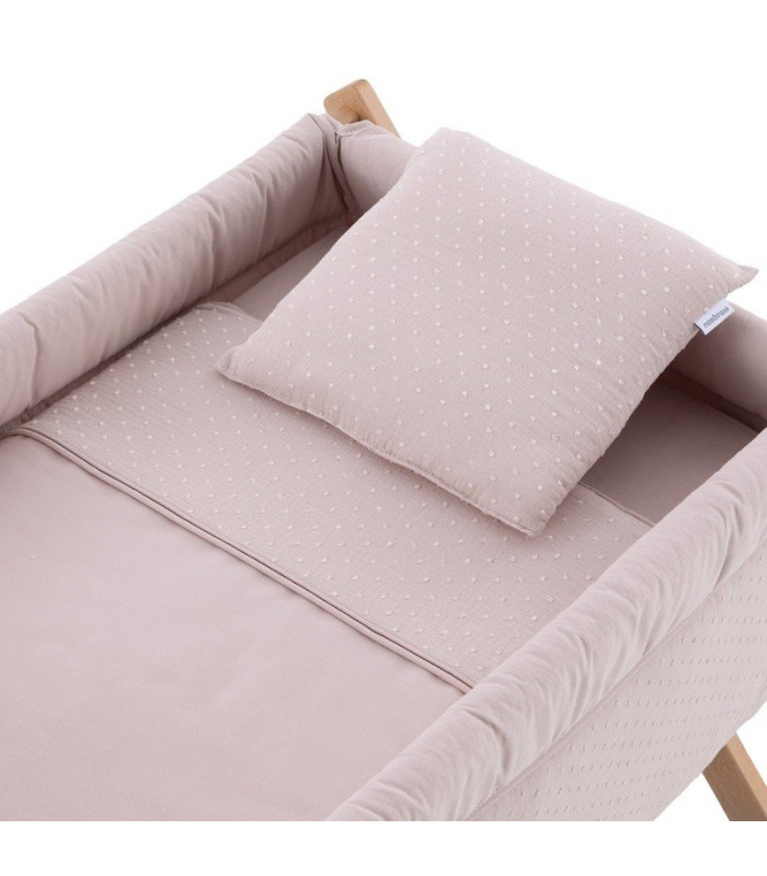 MINICUNA TIJERA MADERA UNIC ROSA/NATURAL 55x87x74 CM