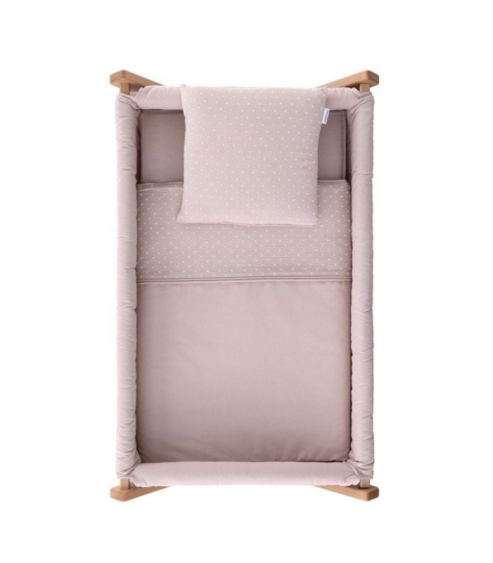MINICUNA TIJERA MADERA UNIC ROSA/NATURAL 55x87x74 CM