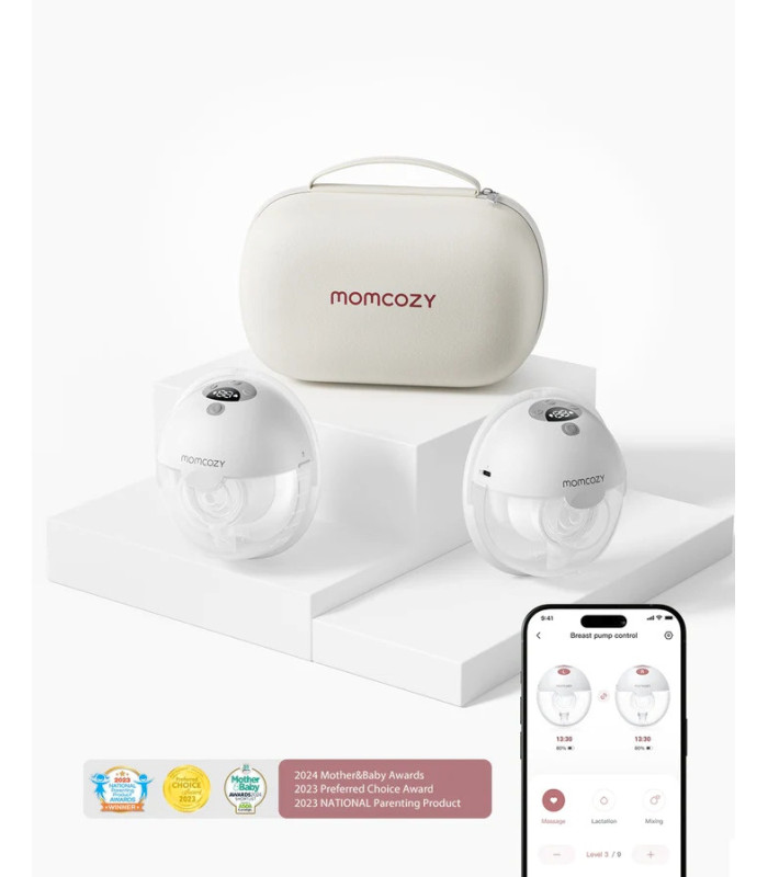 Momcozy M5 Smart — Sacaleches doble Gris