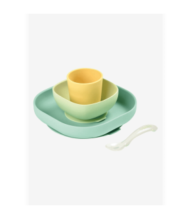 Set vajilla silicona 4 piezas - amarillo