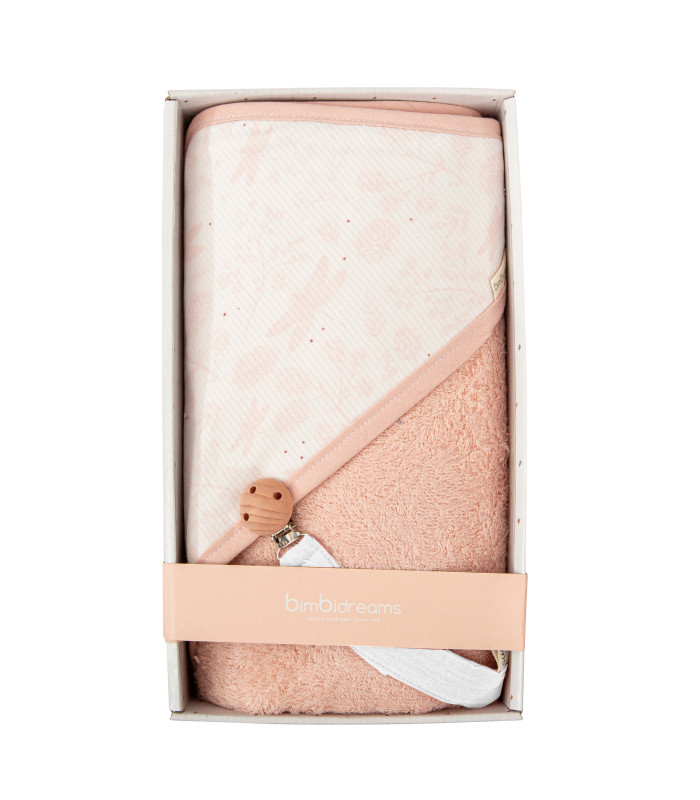 Set regalo capa de baño y sujetachupetes Dafne · Bimbidreams