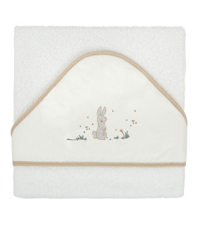 Capa de baño bebé bordada Campo Blanco · Bimbidreams