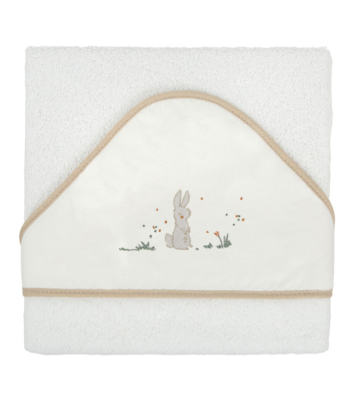 Capa de baño bebé bordada Campo Blanco · Bimbidreams
