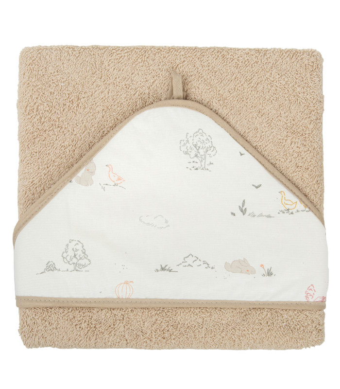 Capa de baño bebé estampada Campo Lino · Bimbidreams