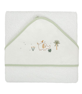 Capa de baño bebé bordada Palm Blanco · Bimbidreams