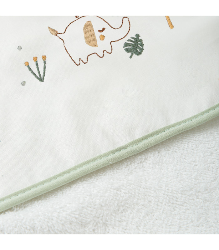 Capa de baño bebé bordada Palm Blanco · Bimbidreams