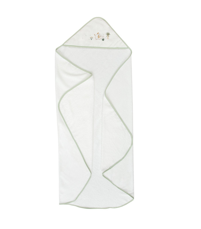 Capa de baño bebé bordada Palm Blanco · Bimbidreams