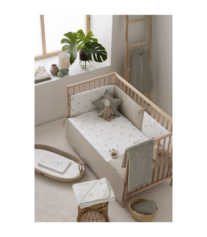 Capa de baño bebé bordada Palm Blanco · Bimbidreams