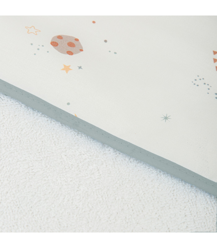 Capa de baño bebé bordada Orbit Blanco · Bimbidreams