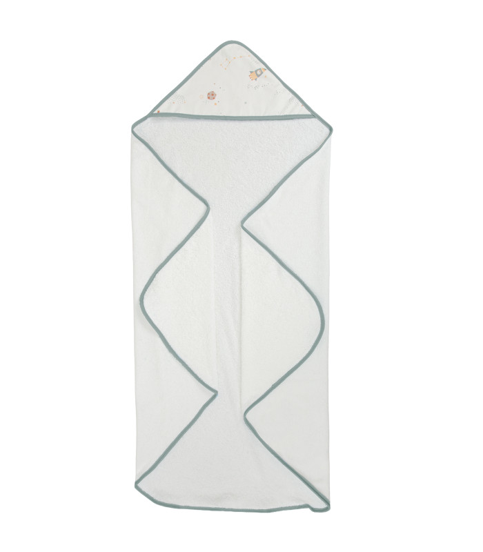Capa de baño bebé bordada Orbit Blanco · Bimbidreams
