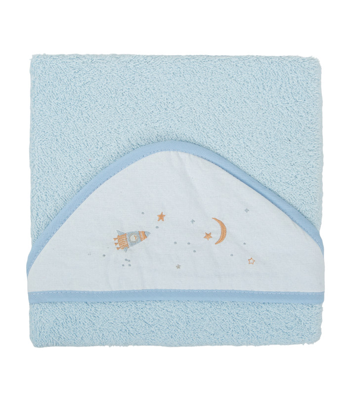 Capa de baño bebé estampada Orbit Azul · Bimbidreams