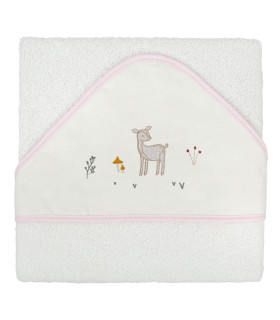 Capa de baño bebé bordada Deer Blanco · Bimbidreams