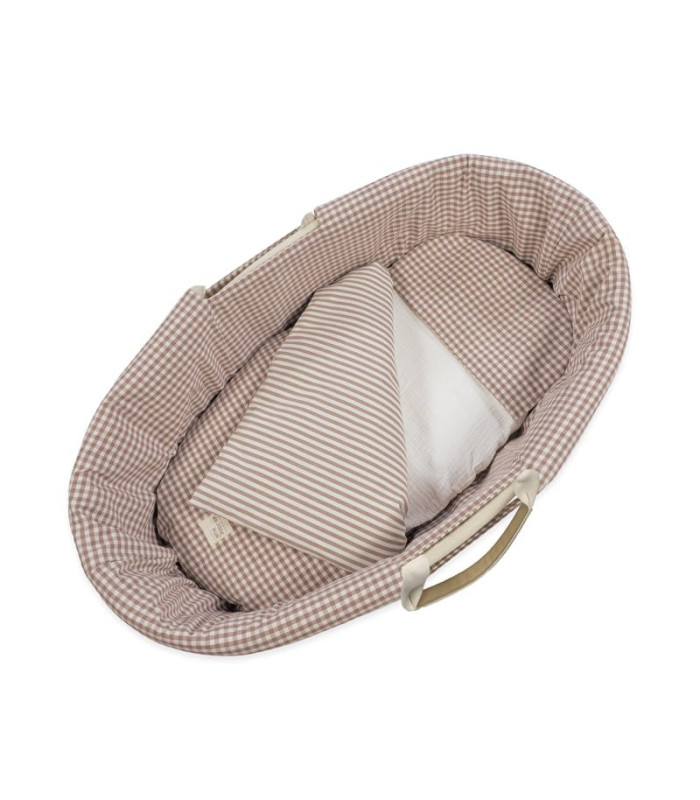 Vestiduras moisés Praliné Vichy/Rayas Moka | Walking Mum