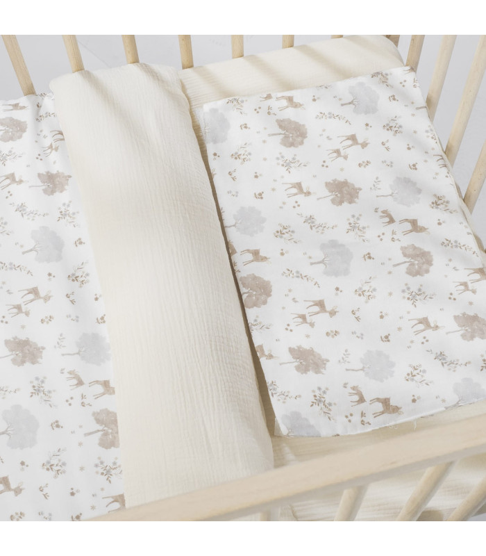 Edredón cuna 120x60 Nara con bajera y almohada | Pasito