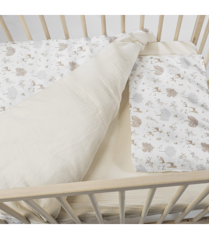 Edredón cuna 120x60 Nara con bajera y almohada | Pasito