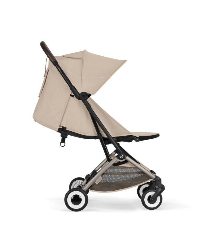 Cybex Orfeo Almond Beige, silla de paseo ligera, con el respaldo reclinado en horizontal