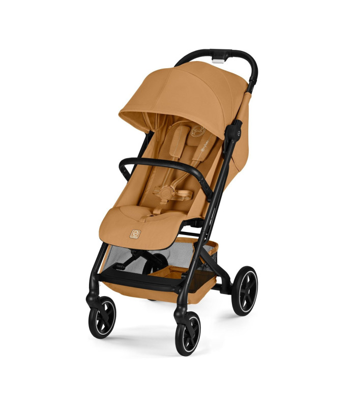 Cybex Beezy Cinnamon Yellow, silla de paseo compacta, vista de tres cuartos