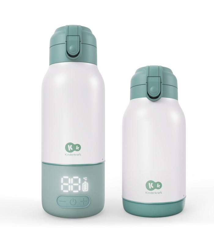 Kinderkraft Gaja verde, calientabiberones portátil y termo 2 en 1 de 500 ml, disponible en Madrid