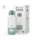Kinderkraft Gaja verde, calientabiberones portátil y termo, junto a su caja