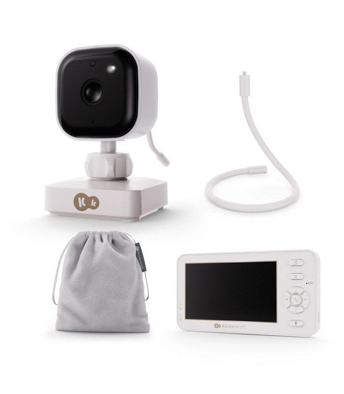 Vigilabebés Kinderkraft Niteeye Travel blanco: cámara con base y monitor de 4,3 pulgadas con antena