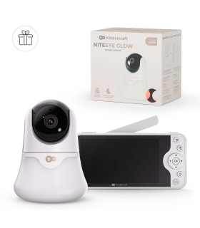 Vigilabebés Kinderkraft Niteeye Glow blanco, cámara con luz nocturna y monitor de 5 pulgadas, disponible en Madrid