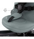 Detalle del asiento acolchado del Triciclo Kinderkraft Aveo 2 Plus verde con malla transpirable Air Flow y arnés