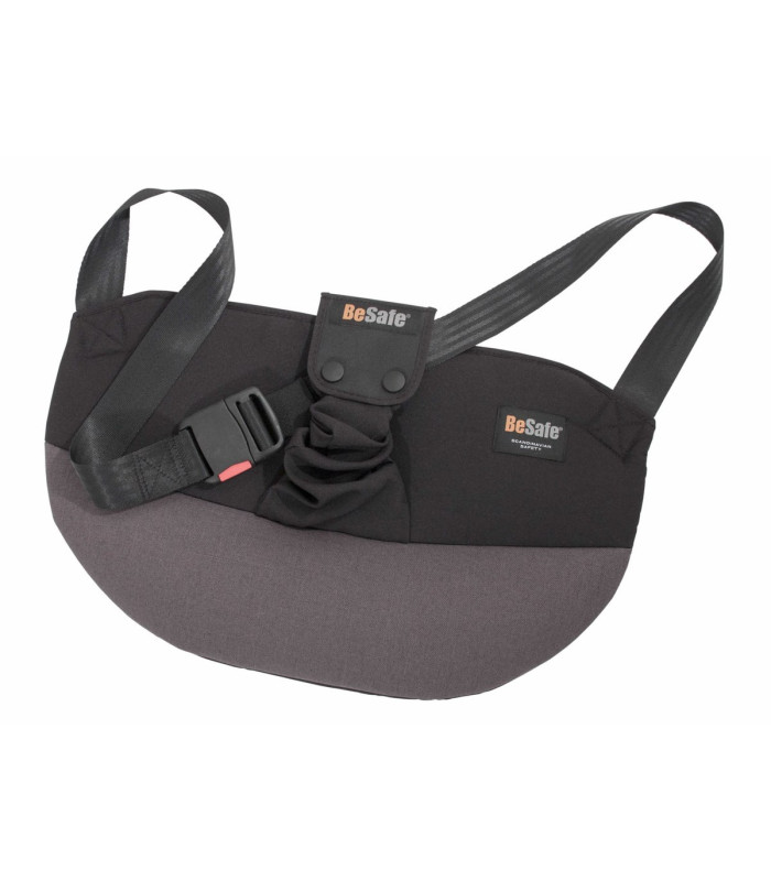 BeSafe Pregnant cinturón para embarazadas para el coche, cojín negro con correa y enganche para la banda