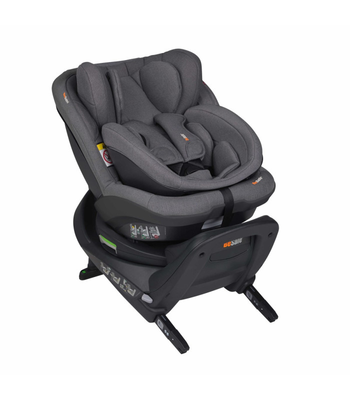 BeSafe iZi Twist B i-Size Dark Grey Mélange, silla de coche a contramarcha desde el nacimiento