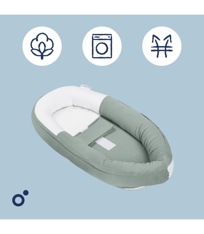 Reductor Doomoo Cocoon Tetra Green verde de algodón orgánico con funda lavable en lavadora