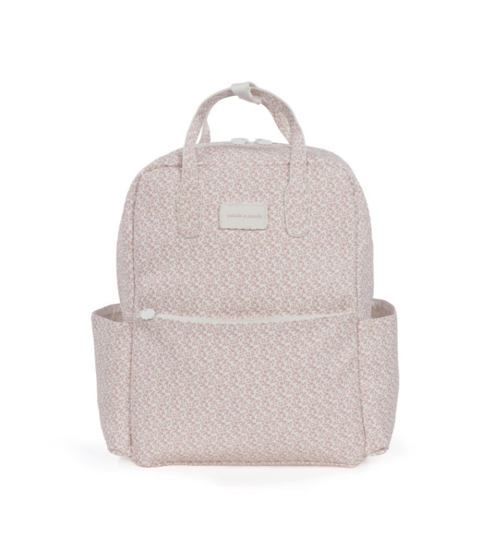 Mochila maternidad Maison Tender estampado Flores vista frontal