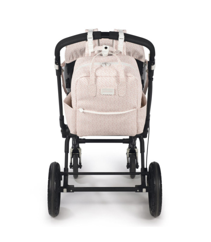 Mochila maternidad Maison Tender estampado Flores colgada del carrito