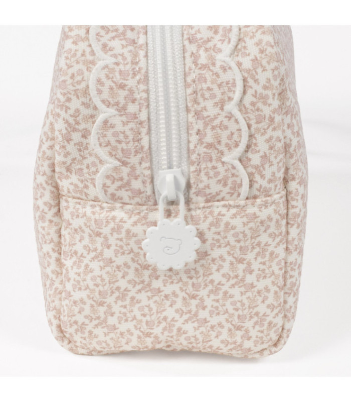 Neceser de bebé Maison Tender estampado Flores detalle de la cremallera y el asa