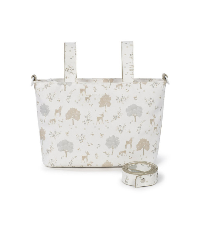 Bolso de carro de bebé Nara en polipiel vista frontal