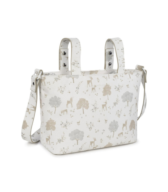 Bolso de carro de bebé Nara en polipiel vista frontal