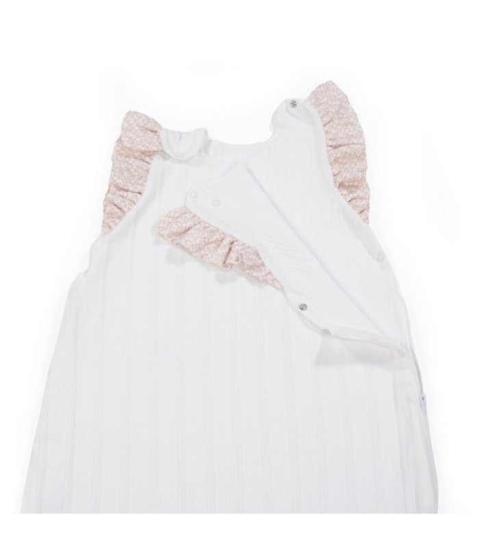 Saco de dormir de verano para bebé Maison Tender estampado Flores detalle de broches y tejido