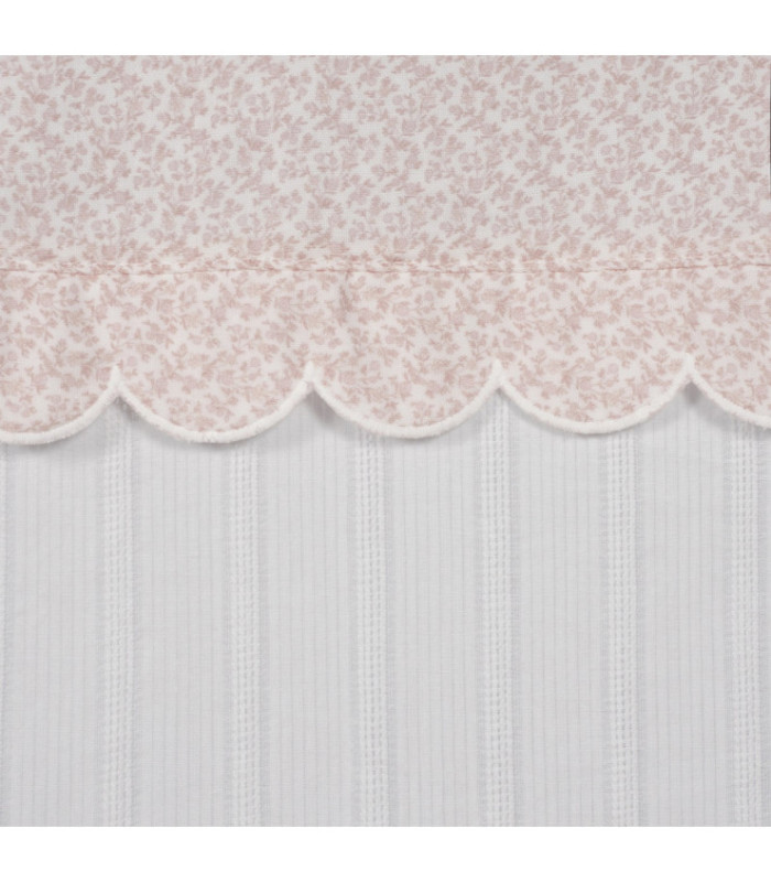 Cortina infantil Maison Tender estampado Flores detalle del volante y los lazos
