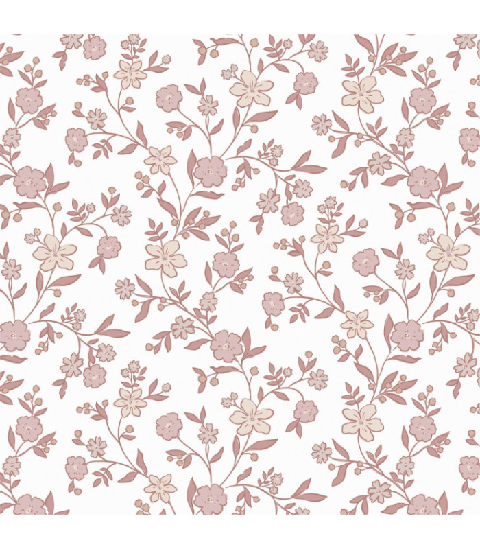 Papel pintado infantil Maison Tender estampado Flores rollo y estampado