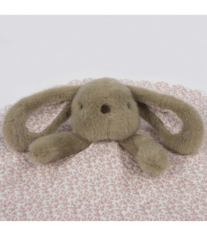 Doudou conejito Maison Tender estampado Flores con su mantita estampada