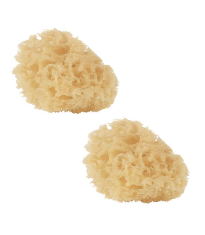 Las dos esponjas naturales para bebé del pack de Jané
